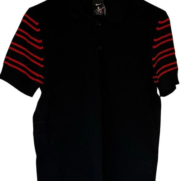 NIKE X Made in Italy AQ0680 Short Sleeve Golf Shirt Polo Black/Red Men's SM NWT - Picture 2 of 6